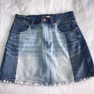 Madewell Panelled Denim Skirt